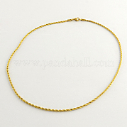 304ステンレススチール製ロープチェーンネックレス  ゴールドカラー  20.4インチ（51.8cm） NJEW-R223-14