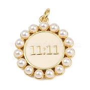 Плоские круглые с латунными эмалевыми подвесками 11:11 KK-S526-12G-A