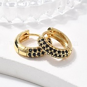 Серьги-кольца из латуни с микро-паве из фианита EJEW-R144-004A-NF