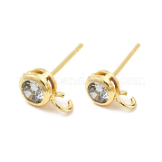Латунные серьги-гвоздики из циркония ZIRC-P105-02G-05