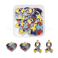 8pcs 2 colgantes de aleación de esmalte de estilo ENAM-LS0001-09P