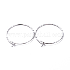 316 Surgical Stainless Steel Hoop Earring Findings STAS-J025-01B-P