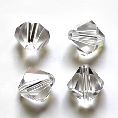 Abalorios de cristal austriaco de imitación, aaa grado, k9 vidrio, facetados, bicono, Claro, 6x6mm, agujero: 0.7~0.9 mm