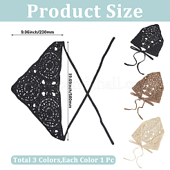 3шт. 3-х цветный полиэстеровый трикотажный треугольный платок&nbsp;AJEW-CY0001-87