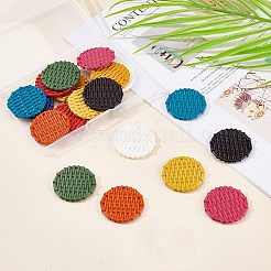 18 шт. 9-цветные подвески из непрозрачной смолы с имитацией плетения из ротанга&nbsp;RESI-PH0001-77