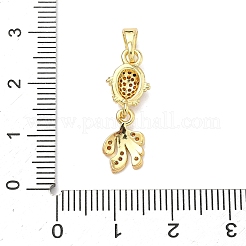 Pendentifs avec zircon cubiques à micro-pavés en laiton&nbsp;KK-K417-13A-G