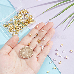 280 pièce de perles de rocaille en verre galvanisé de 2 couleurs&nbsp;SEED-NB0002-03