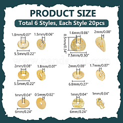 120 шт. 6 стиля латунных и сплавных бусин-разделителей&nbsp;FIND-PH0020-55