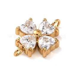 Breloques de connexion en forme de fleur serties de zircon cubique pavé en acier inoxydable 304&nbsp;STAS-T026-03A-02G