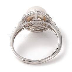 925 anello regolabile in argento sterling rodiato&nbsp;RJEW-C110-04P