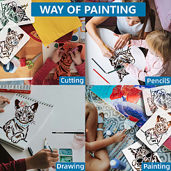 2 pièces 2 styles pour animaux de compagnie évider dessin pochoirs de peinture&nbsp;DIY-MA0005-93B