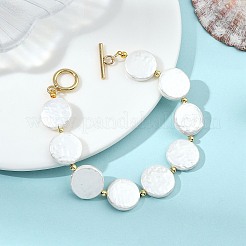 Bracelets en perles de coquillage et de laiton pour femmes&nbsp;BJEW-JB13780-01