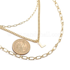 Ensemble de colliers avec pendentif en acier inoxydable 304 et lettre initiale L en laiton&nbsp;NJEW-JN04010