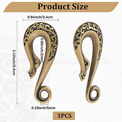 3 шт. застежки-крючки из сплава&nbsp;FIND-CP0003-47AB