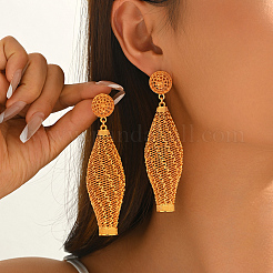 Boucles d'oreilles puces vintage en alliage à maille filigranée et lanterne&nbsp;OB4843