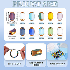 110шт 11 цвета гальванические стеклянные бусины&nbsp;EGLA-TA0012-98