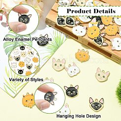 32 pendentif en alliage émaillé en forme de chat&nbsp;ENAM-CJ0007-40