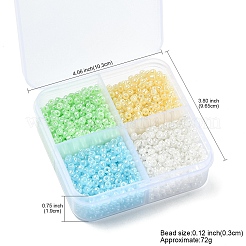 72g 4 Farben Glas Saatperlen&nbsp;SEED-YW0002-75B