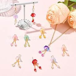 40шт 8 цвета стеклянные подвески&nbsp;PALLOY-CJ00167