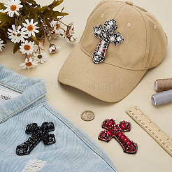 3 шт. 3 цвета фетр крестообразные стеклянные стразы украшения аксессуары&nbsp;DIY-FG0008-36