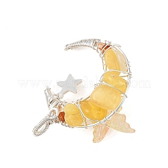 Pendentifs ronds en topaze naturelle et jade&nbsp;PALLOY-TA00437-04