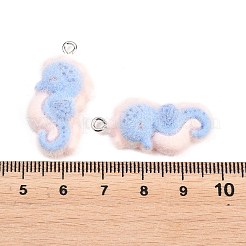 Pendentifs en résine opaque floqués&nbsp;RESI-P053-03E-P