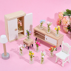 20 шт. 10-цветные светящиеся смоляные цветочные украшения&nbsp;DJEW-PH0001-78