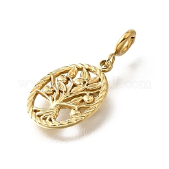 Овал с деревом жизни подвесные украшения из нержавеющей стали 304&nbsp;STAS-H202-20G