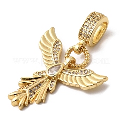 Colgantes de alas de ángel con circonita cúbica transparente y micropavé de latón&nbsp;KK-H519-16A-G