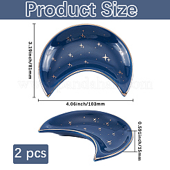 2 шт. фарфоровая тарелка для украшений в виде луны&nbsp;DJEW-BBC0001-02