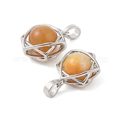 Colgantes redondos de jade topacio natural&nbsp;G-M440-04A-P