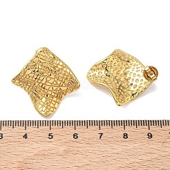 Pendientes de botón texturizados de acero inoxidable 304 para mujer&nbsp;EJEW-K333-17G