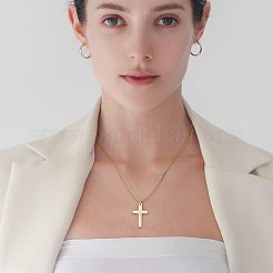 Латунные латунные микропаве прозрачные кубические цирконии звезда крест кулон ожерелья для женщин&nbsp;FS-WG56FB4-01