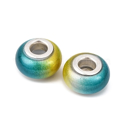 Двухцветные непрозрачные европейские бусины-рондель из смолы&nbsp;RESI-Z046-02K
