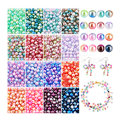 2080 pz 16 colori arcobaleno abs plastica perline imitazione perla&nbsp;OACR-PH0004-47