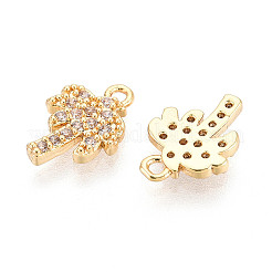 Латунные микропаве прозрачные подвески с фианитом&nbsp;KK-T077-51G