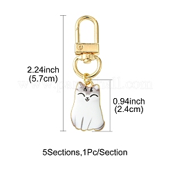 Украшения с подвеской из эмали из сплава кошки&nbsp;HJEW-FZ00012