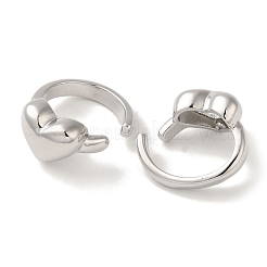 Латунные серьги-каффы в форме сердца с покрытием стойки&nbsp;EJEW-P280-20P