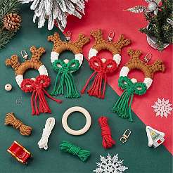Kit de fabrication de porte-clés en coton tissé fait main à thème de Noël&nbsp;DIY-SC0028-11