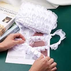 Rubans d'organza de satin plissé 2 couche&nbsp;ORIB-TAC0007-01A