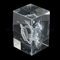 3d стеклянная фигурка животного с лазерной гравировкой&nbsp;LS-DJEW-R013-01D