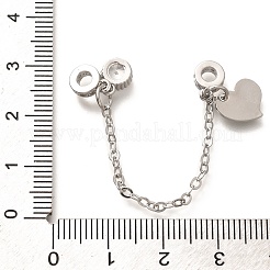 Латунные цепочки безопасности европейского образца с прозрачными кубическими циркониями и подвесками в виде сердечек.&nbsp;KK-C085-15P