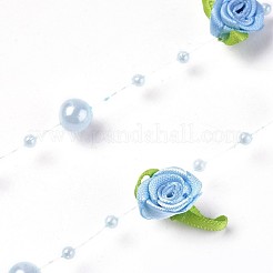 Chapelets guirlande de garniture perles en ABS plastique imitation perle&nbsp;OCOR-WH0030-75A