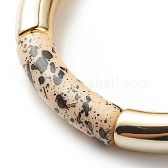 Braccialetto elastico con perline in tubo curvo acrilico&nbsp;BJEW-JB08444-05