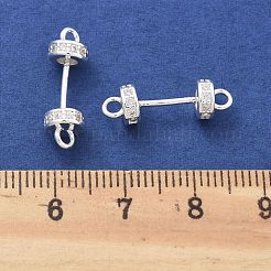 Шармы-соединители из латуни с микропаве из прозрачного кубического циркония&nbsp;KK-B134-43S