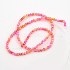 Chapelets de perle en jade d'un océan blanc synthétique&nbsp;G-L019-3mm-02