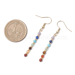 Круглые серьги-подвески из натуральных смешанных камней&nbsp;EJEW-JE06667-02