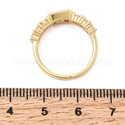 Manschettenringe aus Messing mit Zirkonia für Damen&nbsp;RJEW-B160-07B-G