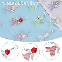 40 stücke 10 stile engel acryl & glas perle anhänger dekoration&nbsp;HJEW-CA00017