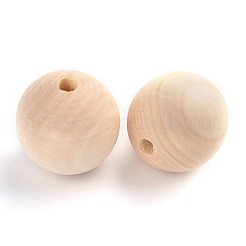 Perles rondes en bois non fini&nbsp;X-WOOD-Q008-40mm-LF